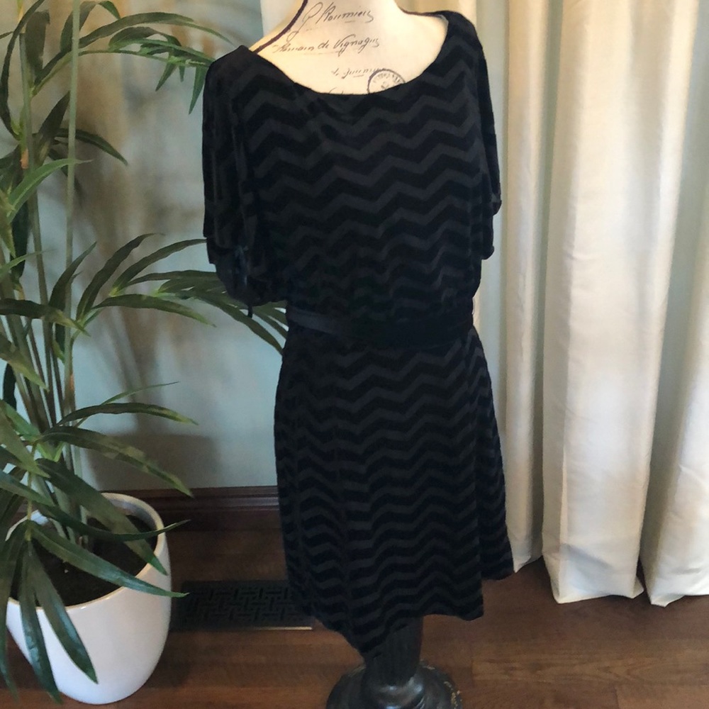 WHBM chevron black dress
